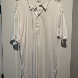 Men's White Performance Polo Shirt - Lightweight Short Sleeve